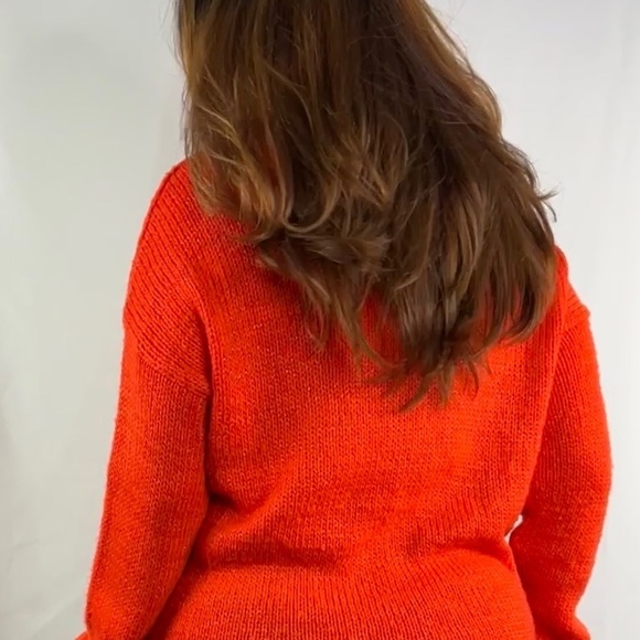 Jones New York Collect Orange Sparkle Orange  Cowl Neck Sweater - Picture 11 of 11